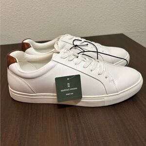 Mutual Weave White and Brown Men's Sneakers